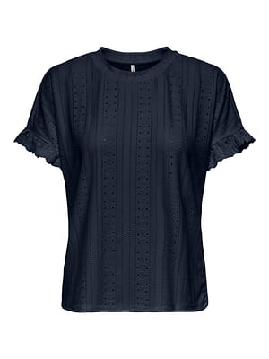 ONLSMILLA S/S FRILL MIX TOP CS JRS