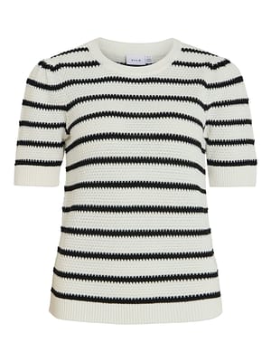 VIDALO O-NECK S/S STRIPE KNIT-NOOS