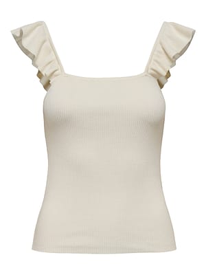 JDYNANNA S/L SQUARE NECK FRILL TOP KNT