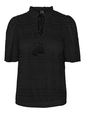 VMHONEY LACE S/S TASSEL TOP WVN GA