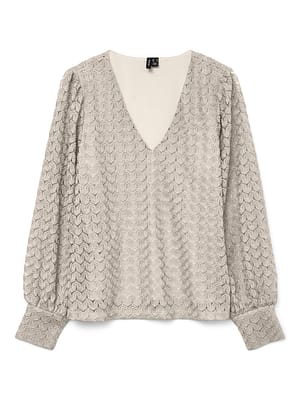 VMBECCA LS V-NECK LACE TOP JRS NOOS