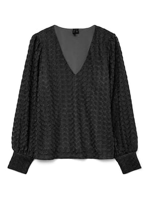 VMBECCA LS V-NECK LACE TOP JRS NOOS