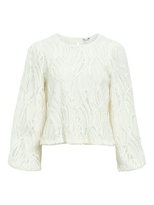 OBJLUCIE L/S RE O-NECK TOP NOOS