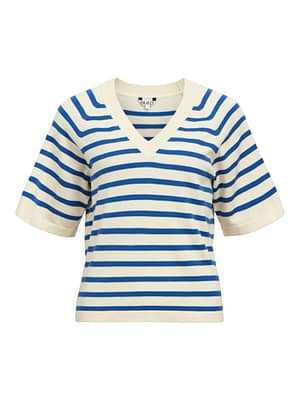 OBJTHESS 2/4 LO V-NECK KNIT TOP NOOS