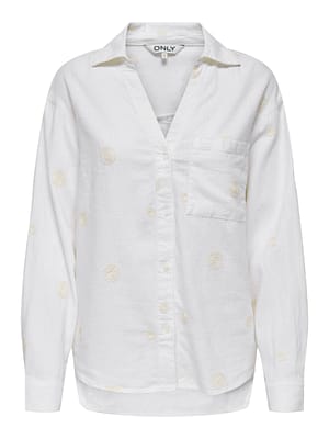 ONLCARO L/S LINEN BL EMB SHIRT CC PNT