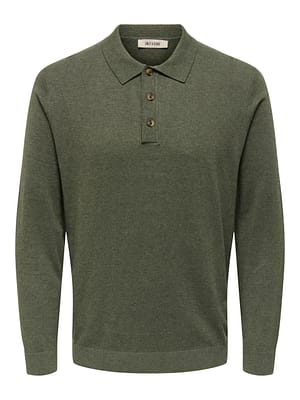 ONSLOUI REG 12 LS MEL POLO KNIT NOOS