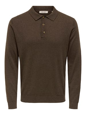 ONSLOUI REG 12 LS MEL POLO KNIT NOOS