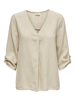 JDYSAY 3/4 LINEN V-NECK TOP WVN DIA