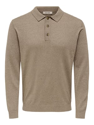 ONSLOUI REG 12 LS MEL POLO KNIT NOOS
