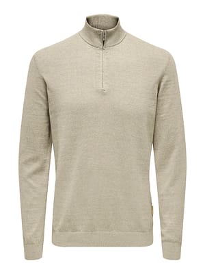 ONSLOUI REG 12 MEL HALF ZIP KNIT NOOS