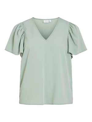 VIMATHILDE S/S V-NECK FLOUNCE TOP RP1/KA