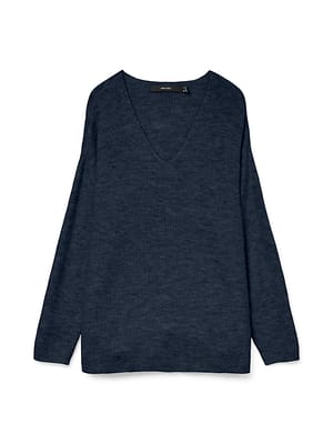 VMCREWLEFILE LS V-NECK BLOUSE NOOS