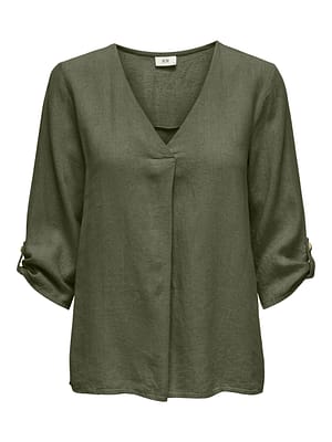 JDYSAY 3/4 LINEN V-NECK TOP WVN DIA