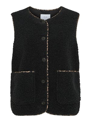 VIADA PRINTED PIPING TEDDY VEST