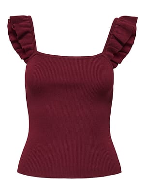 JDYNANNA S/L SQUARE NECK FRILL TOP KNT