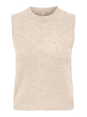 ONLRENATA LIFE SL O-NECK PEARL VEST KNT