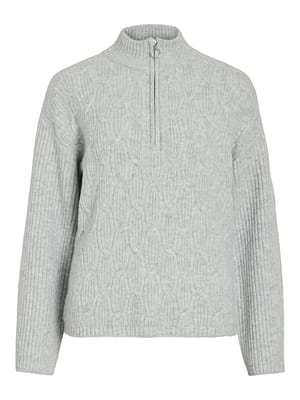 VILASSIA L/S HIGH NECK ZIPPER TOP - NOOS