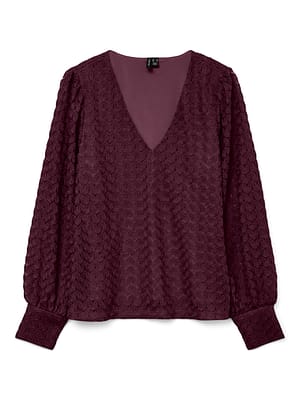 VMBECCA LS V-NECK LACE TOP JRS NOOS