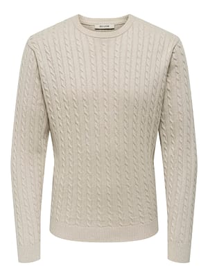 ONSLOUI REG 12 CABEL CREW KNIT NOOS