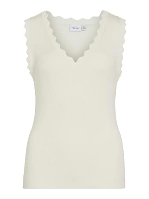 VISISI V-NECK S/L RIB KNIT TOP