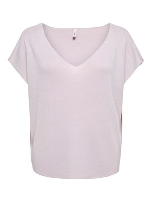 ONLSHINA SS GLITTER V-NECK CS KNT