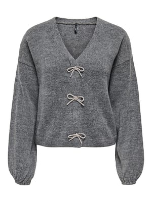 ONLDONNA LS BOW V-NECK KNT