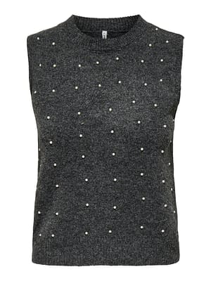 ONLRENATA LIFE SL O-NECK PEARL VEST KNT