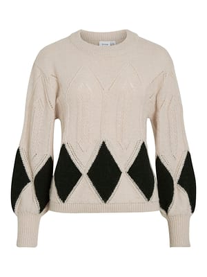 VITULI O-NECK L/S DETAIL KNIT TOP/R