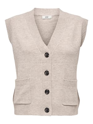 JDYSUPER S/L V-NECK VEST KNT NOOS