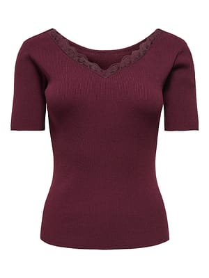 JDYNANNA S/S REVERS LACE PULLOVER KNT