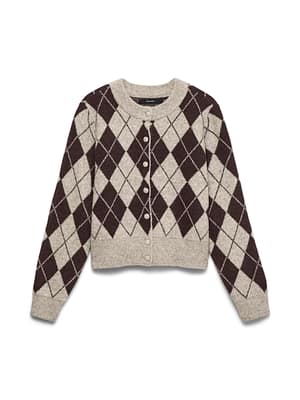 VMHALO LS O-NECK ARGYLE CARDIGAN BOO