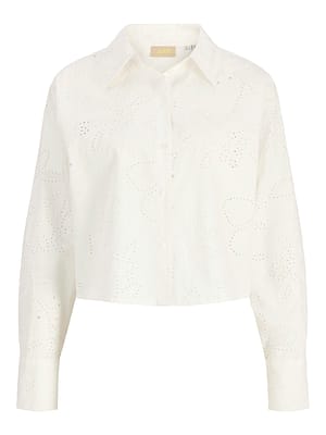 JXNOVA BRODERIE CROPPED LS SHIRT WVN