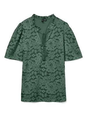 VMHONEY LACE S/S TASSEL TOP WVN GA