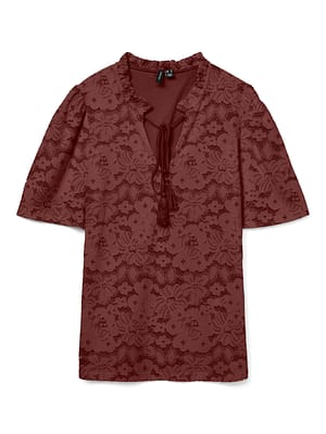 VMHONEY LACE S/S TASSEL TOP WVN GA