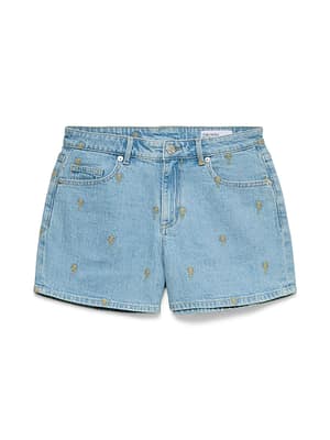 VMTESS MR EMB SHORT DENIM SHORTS