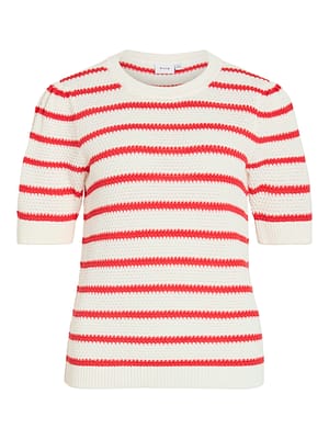 VIDALO O-NECK S/S STRIPE KNIT-NOOS