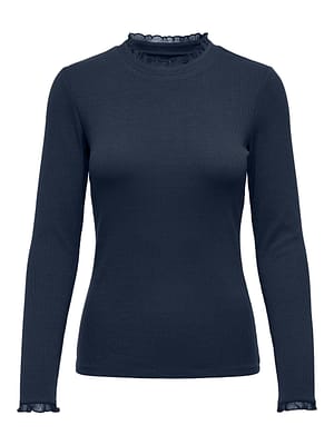ONLLESLIE L/S LACE MIX TOP JRS