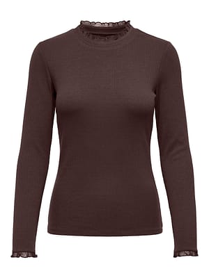ONLLESLIE L/S LACE MIX TOP JRS