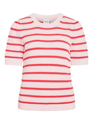 VIDALO O-NECK S/S STRIPE KNIT-NOOS