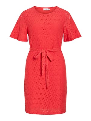 VIAMALINA O-NECK S/S DRESS/VOL/PB