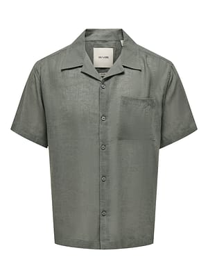 ONSLAURENCE LINEN RESORT COLLAR SS NOOS