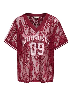 ONLJULES S/S V-NECK LACE TOP WVN EX