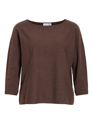 VIMALU BOATNECK 3/4 SLEEVE KNIT TOP-NOOS