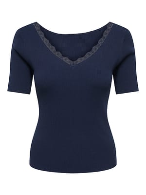 JDYNANNA S/S REVERS LACE PULLOVER KNT