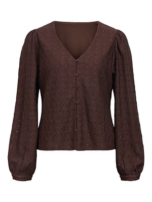 OBJLAILA L/S V-NECK TOP NOOS