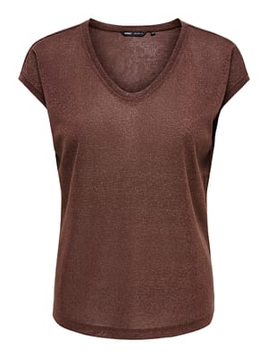 ONLSILVERY S/S V NECK LUREX TOP JRS NOOS