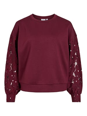 VISAVENA LACE O-NECK L/S SWEAT/LC