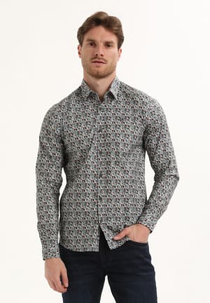 Overhemd Poplin print