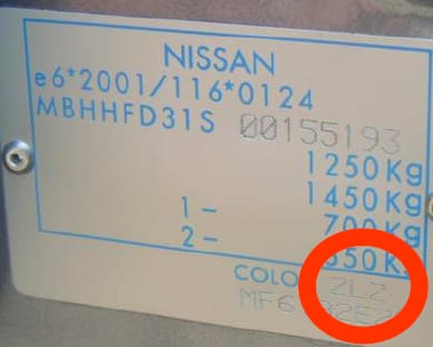 collorcode nissan