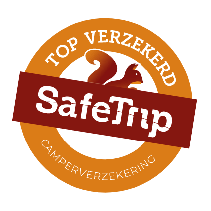 SafeTrip top verzekerd badge met outline